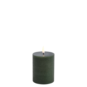 Uyuni stompkaars pillar candle 7,8 x 10,1 cm olive green rustic